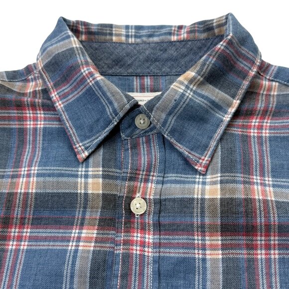Gap Button Front Long Sleeve Shirt NEW Blue Plaid Mens Medium - Picture 3 of 11